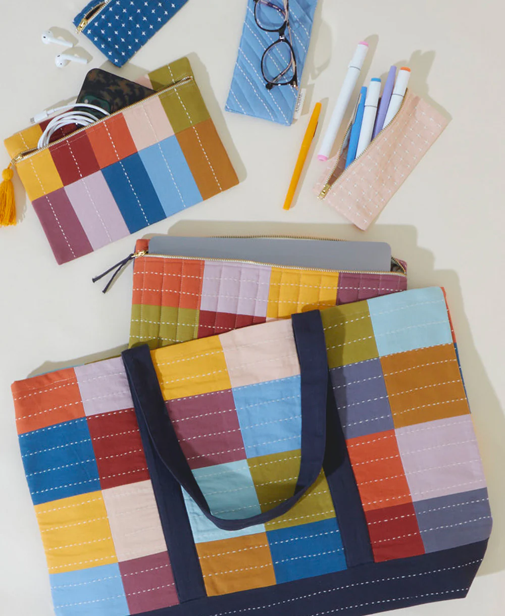 Checkered Canvas Tote Bag - Mosaic - Image 3