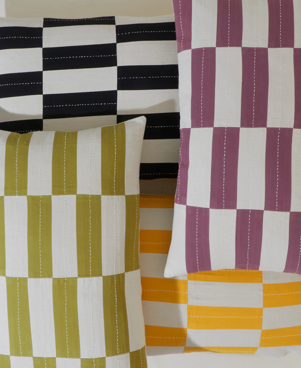 Checkered Lumbar Pillow - Image 5