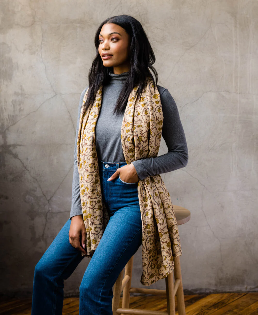 Kantha Long Scarf - No. 250342 - Image 3