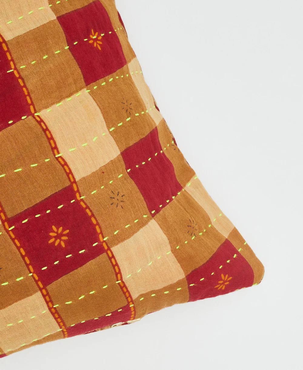 Kantha Lumbar Pillow - No. 230728 - Cover Only - Image 3