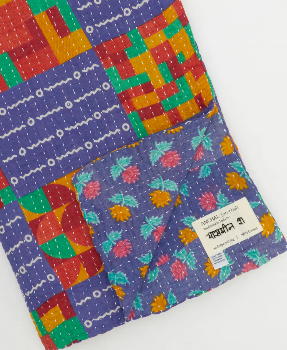 Kantha Quilt Throw - No. 250519 - Image 3