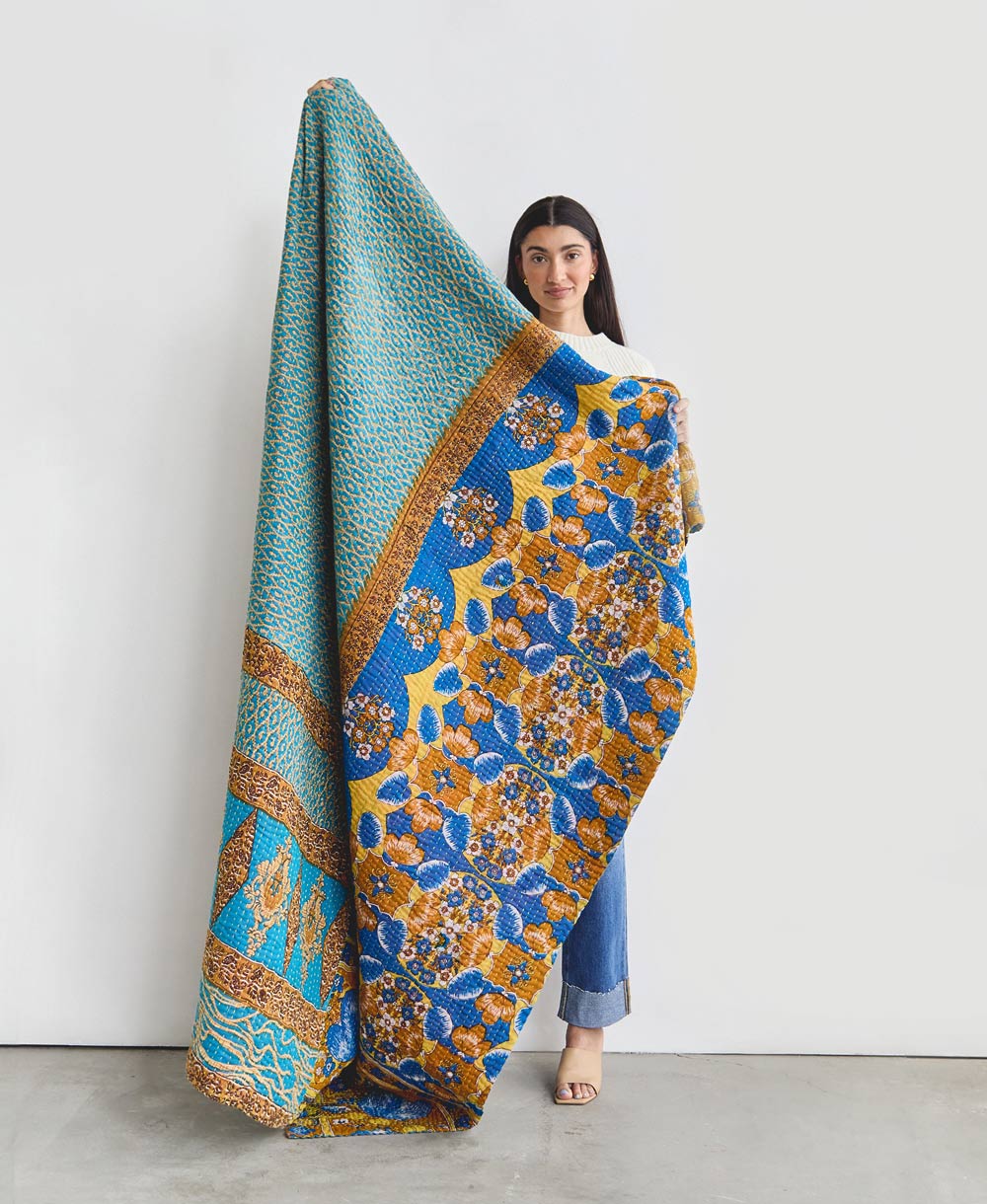 Kantha Quilt Throw - No. 250519 - Image 5