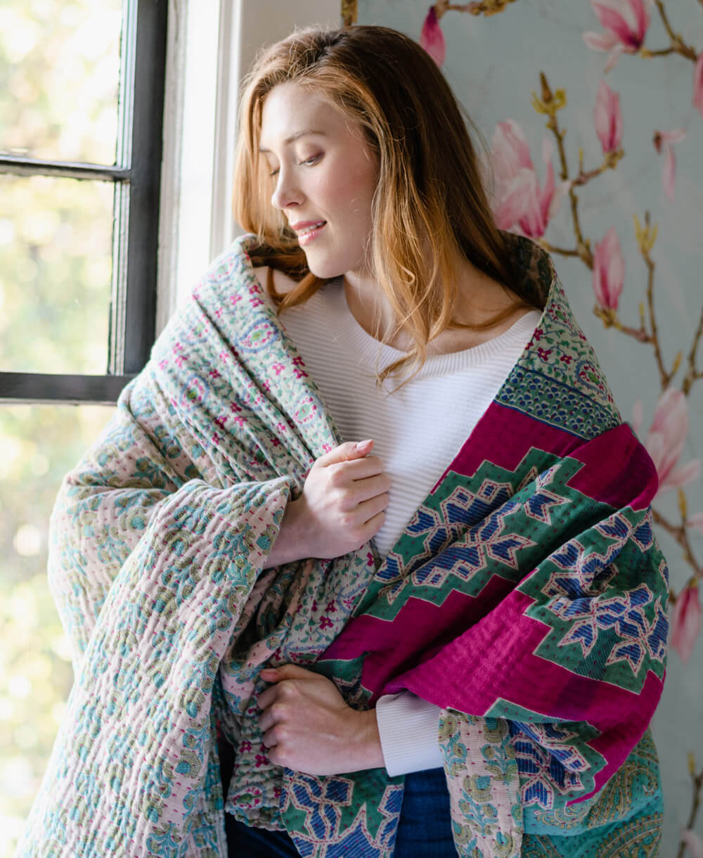 Kantha Quilt Throw - No. 260204 - Image 5