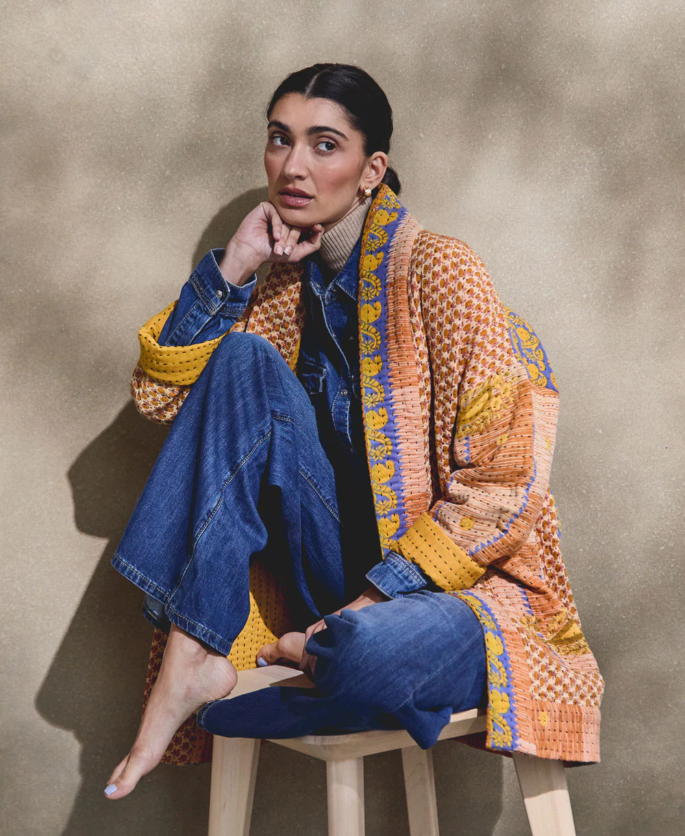 Kantha Quilted Jacket - No. 240607 - Image 3
