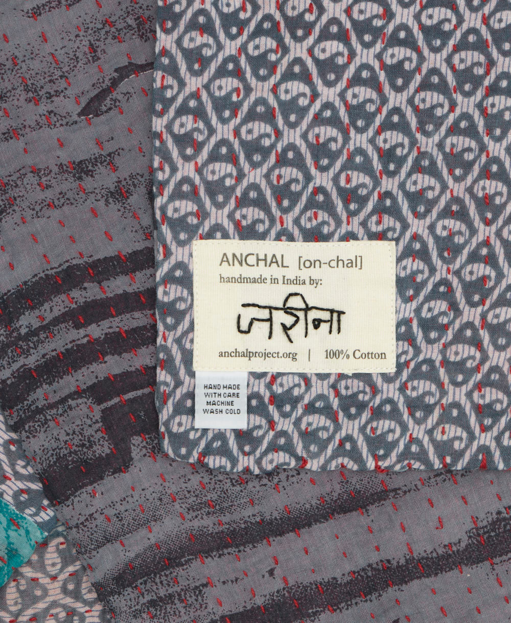 Small Kantha Quilt Throw - No. 250609 - Image 3