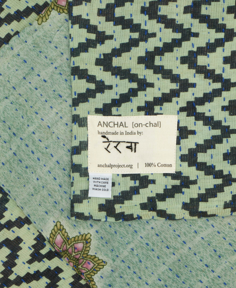 Small Kantha Quilt Throw - No. 250617 - Image 3