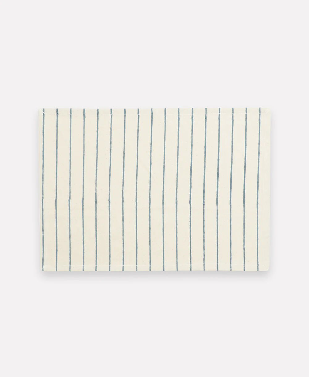 Stripe Block Print Cotton Placemats - Set of 2 - Image 4