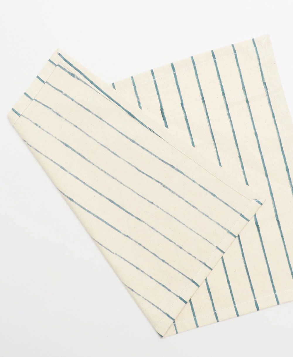 Stripe Block Print Cotton Placemats - Set of 2 - Image 5