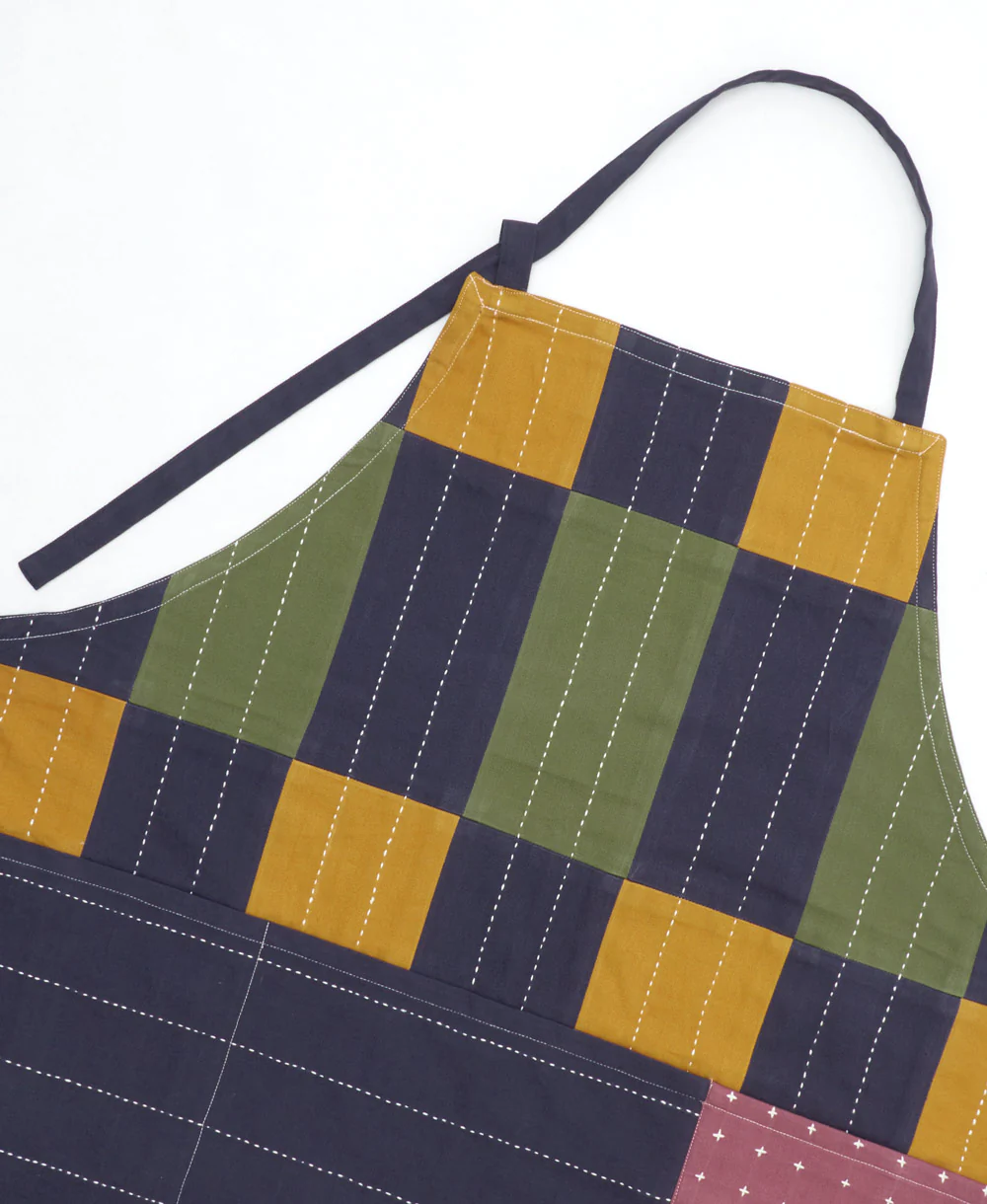 Trellis Organic Cotton Bib Apron - Ochre - Image 3